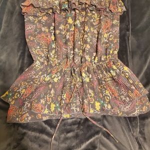 2/$20 Peplum Paisley Strapless Top